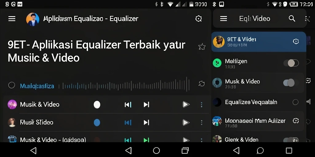 Tampilan antarmuka aplikasi 9ET dengan fungsi Equalizer yang lengkap.