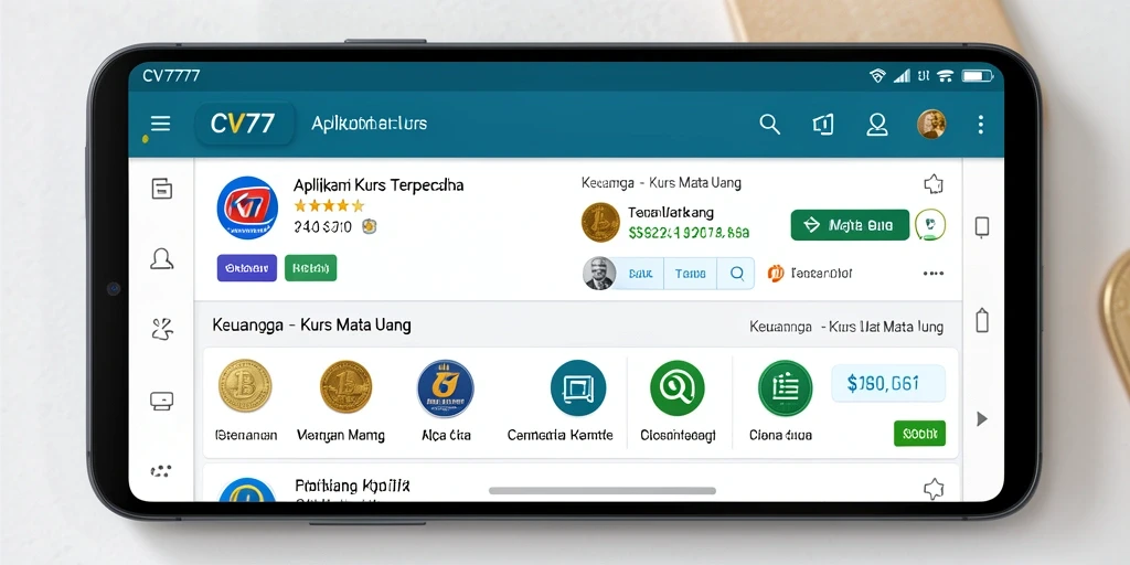 Antarmuka pengguna aplikasi CV777 yang menarik dan informatif.