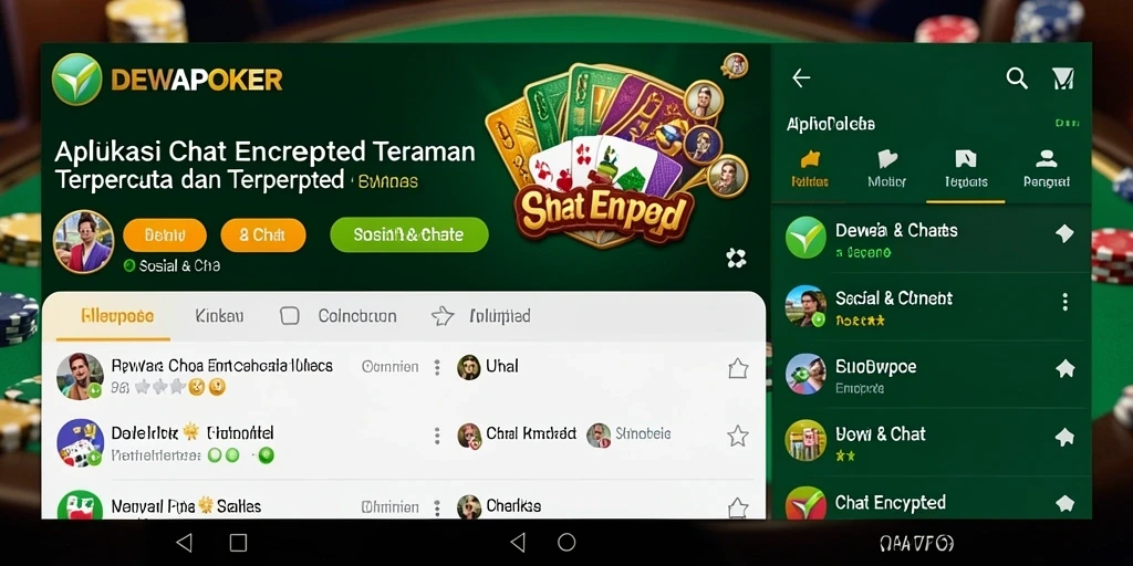 Antarmuka aplikasi DEWAPOKER yang menampilkan fungsi chat aman.