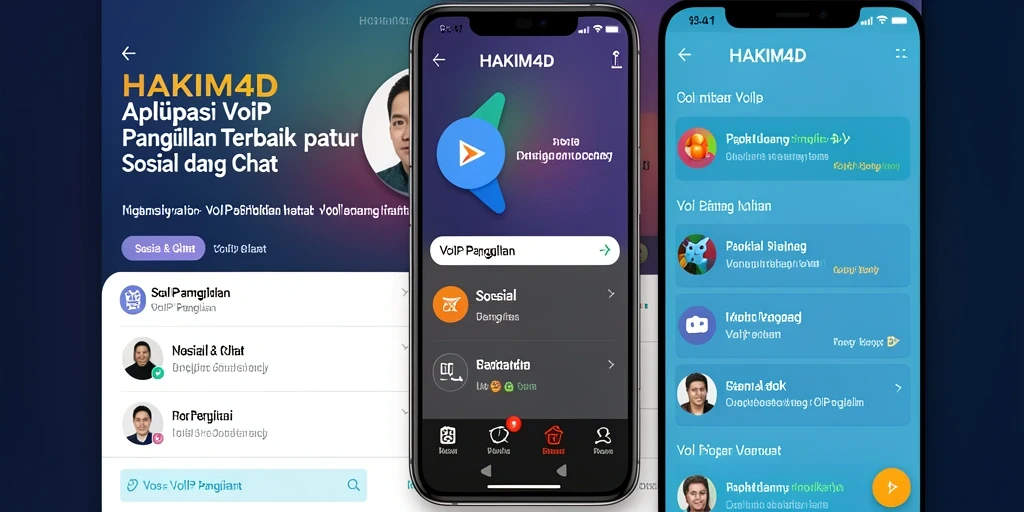Antarmuka aplikasi HAKIM4D yang user-friendly untuk VoIP Panggilan.