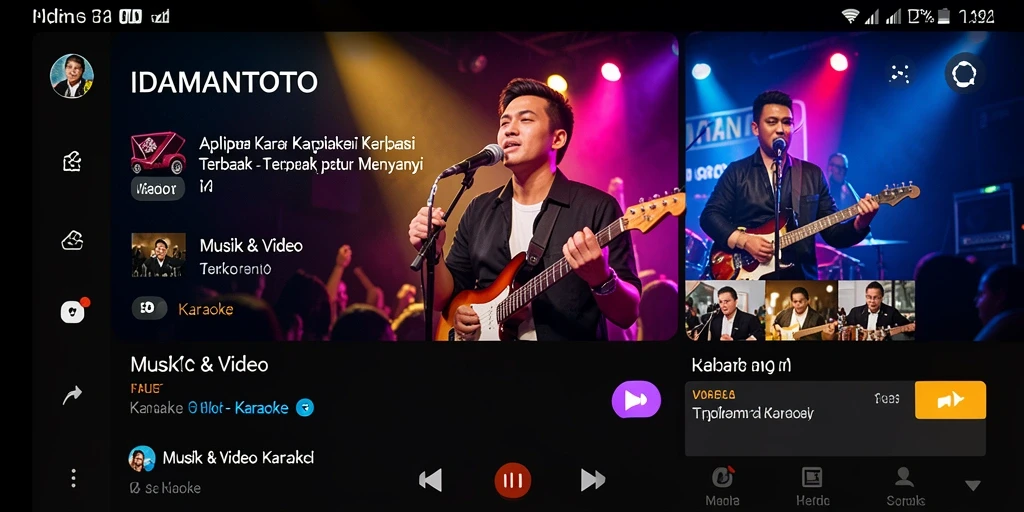 Antarmuka aplikasi Karaoke IDAMANTOTO yang intuitif dan menarik.