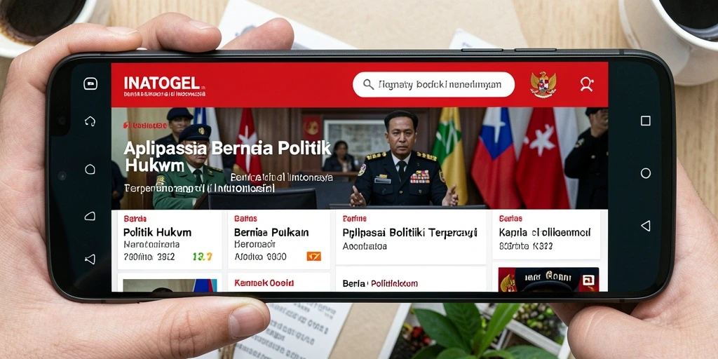 Antarmuka INATOGEL yang modern dan informatif di bidang politik hukum.