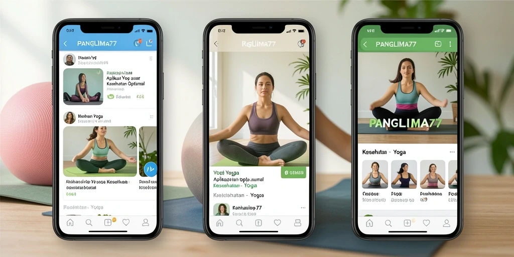 Tampilan antarmuka aplikasi Yoga PANGLIMA77 yang menarik dan mudah digunakan.