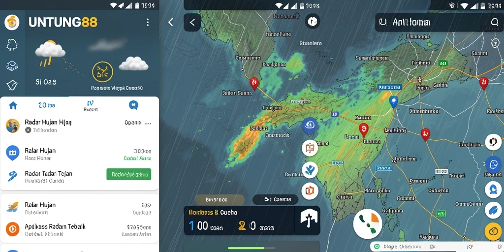 Antarmuka pengguna UNTUNG88 menampilkan radar hujan dengan jelas dan informatif.