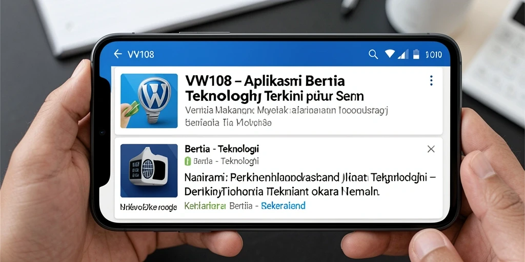 Antarmuka VW108 menampilkan berita teknologi terbaru secara interaktif.