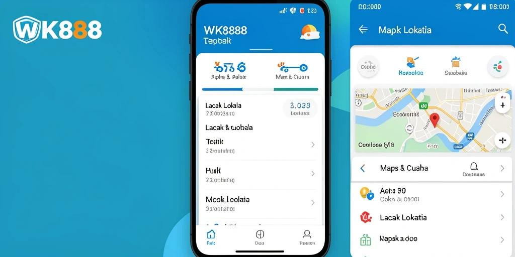Tampilan antarmuka WK888 dengan fitur lacak lokasi yang user-friendly.